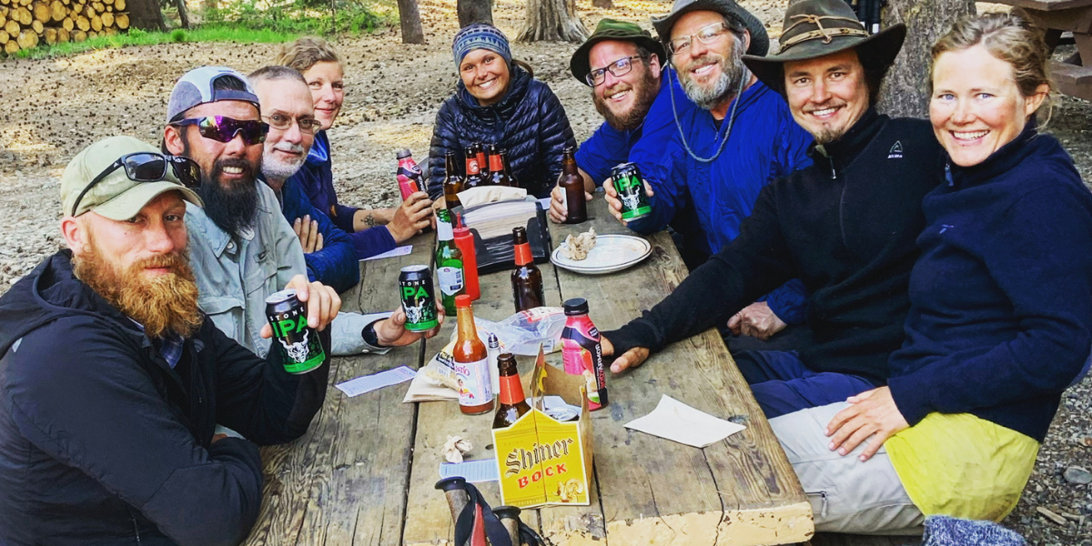PCT and JMT hikers at Vermilion Valley Resort