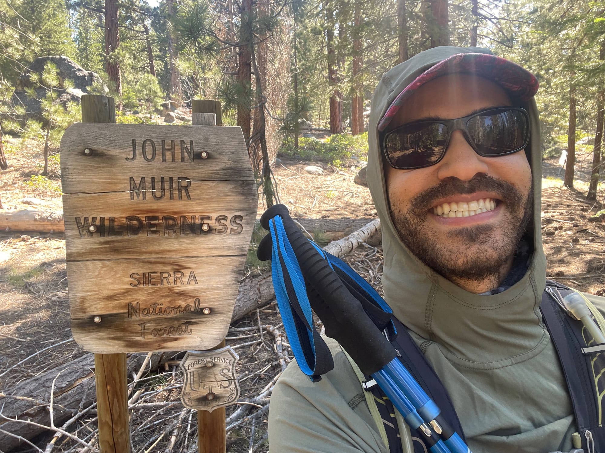 Caleb hiking the John Muir Trail