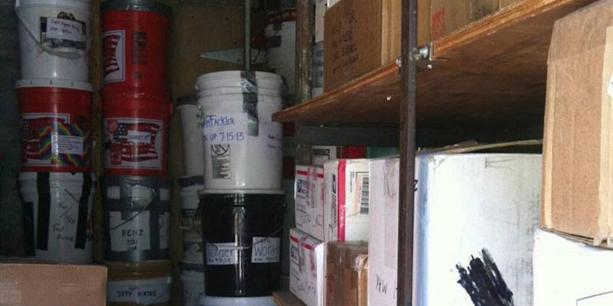 Hiker resupply package storage.