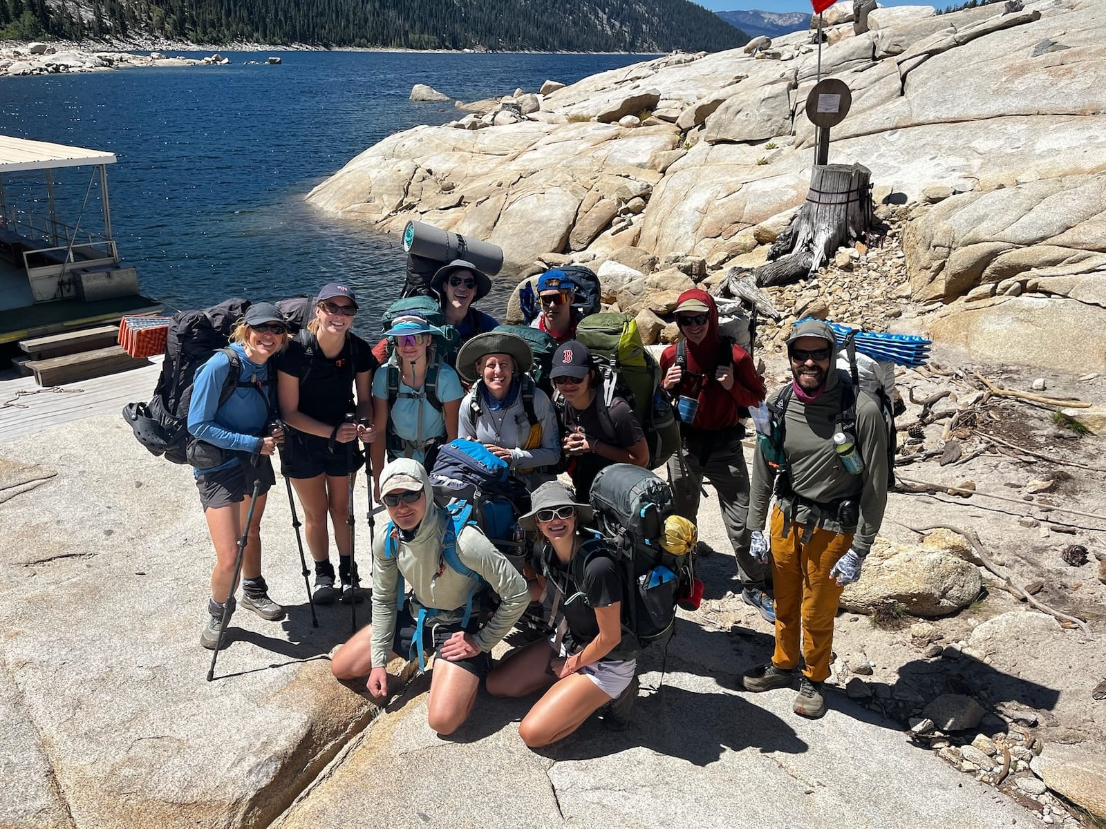 Our group of eleven hikers, fresh off the ferry.