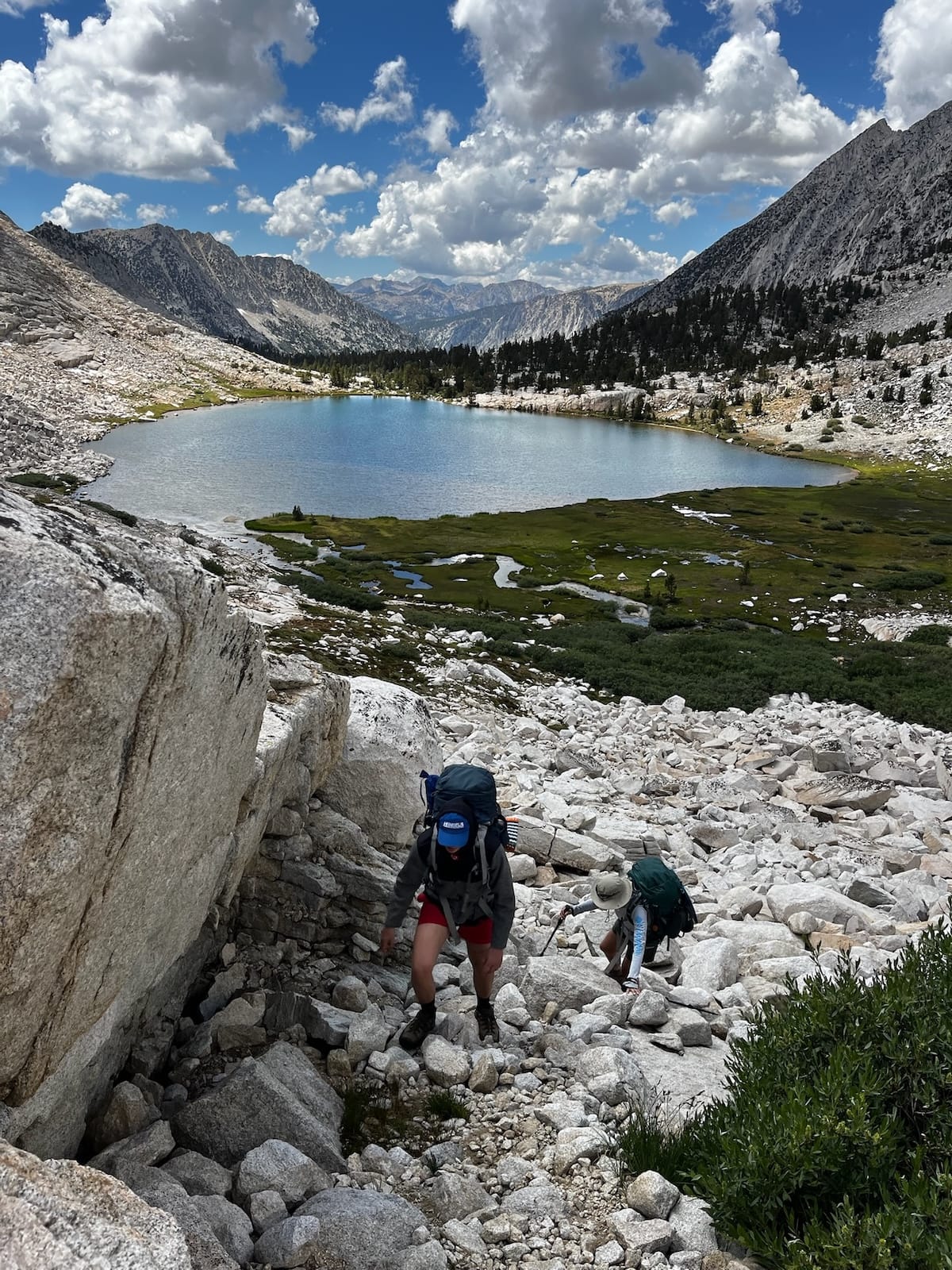 Climbing up from Lower Mills Creek Lake.