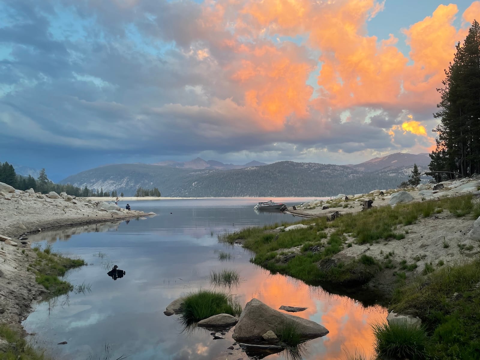 A view of Edison Lake from Mono Creek, July 2024.